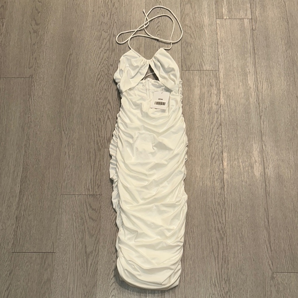 White Ruched Dress